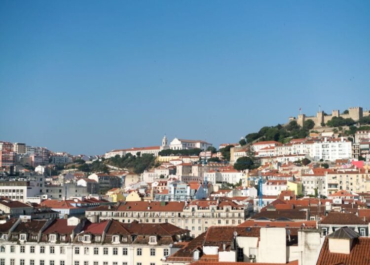 majestic view of lisbon city under clear blue sky