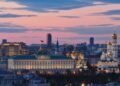 clouds over moscow at sunset
