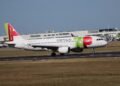 Tap air portugal airplane on a runway